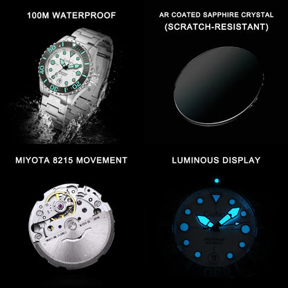 Men’s Automatic Dive Watch 100M With Sapphire Crystal