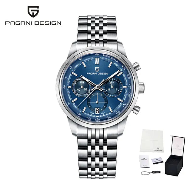 Men’s Quartz Chronograph Watch Stainless Steel 10 Bar