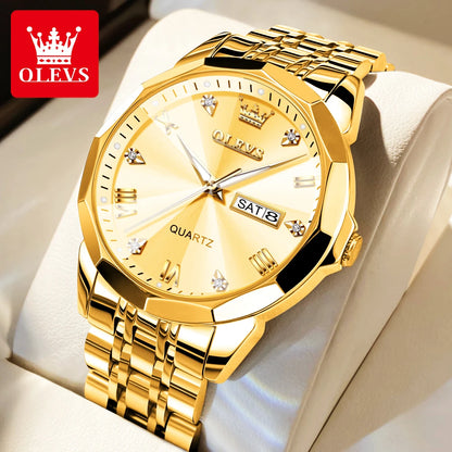 Men’s Luxury Quartz Watch With Date & Week Display
