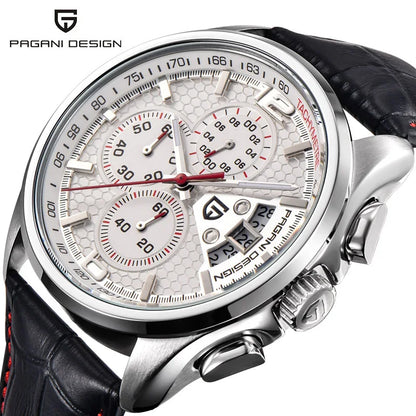 Men's Chronograph Sport Watch With Leather Strap