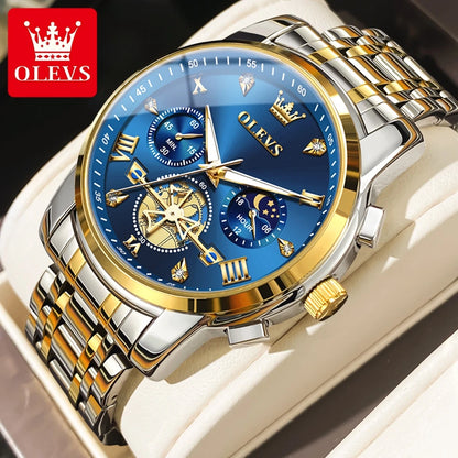 Men’s Chronograph Dress Watch With Moon Phase Display