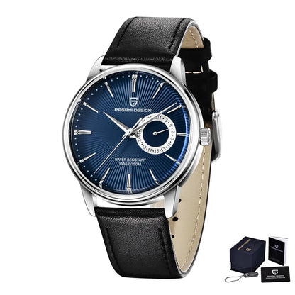 Men's Leather Quartz Watch – Waterproof Casual Design