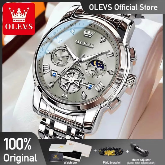 Men’s Chronograph Dress Watch With Moon Phase Display
