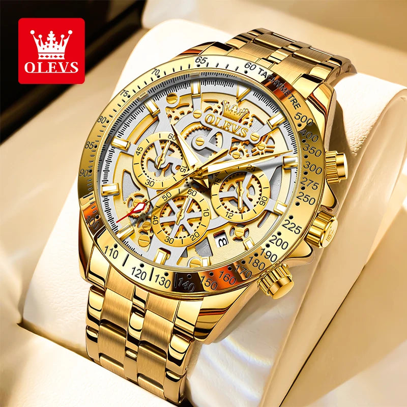 Men’s Luxury Quartz Watch With Chronograph And Date
