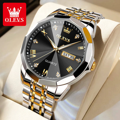 Men’s Luxury Quartz Watch With Date & Week Display