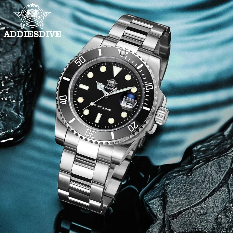 Men's 200 m Dive Watch Quartz 316L Steel Luminous