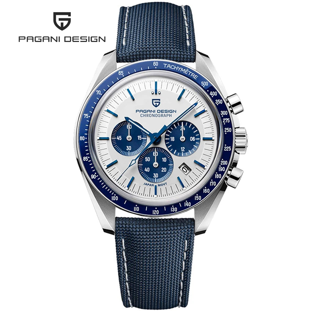 Men’s Luxury Chronograph Watch Quartz Moonphase Style