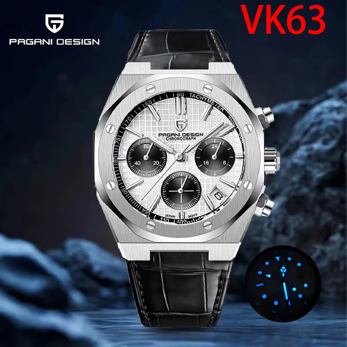 Men’s 40 mm Quartz Chronograph Watch Sapphire 20 Bar