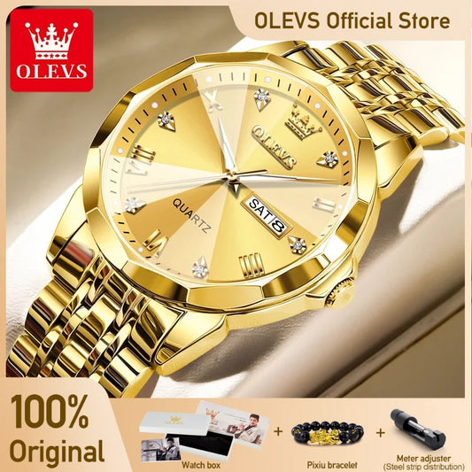 Men’s Luxury Quartz Watch With Date & Week Display