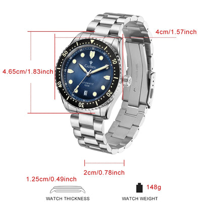 Automatic Sapphire Diver Watch – 100 m Water Resistant