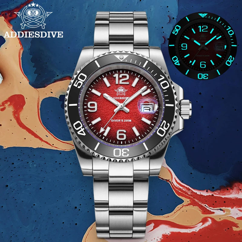 41mm Stainless Steel Dive Watch Quartz 200m Luminous