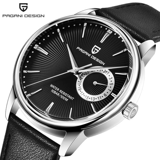 Men's Leather Quartz Watch – Waterproof Casual Design