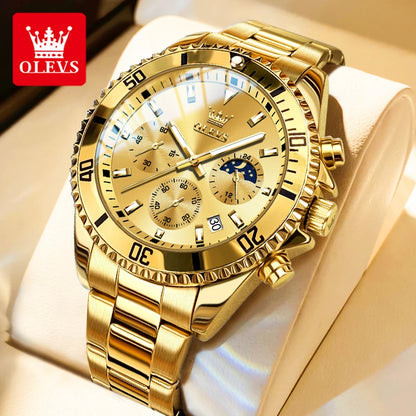 Men’s Luxury Moon Phase Chronograph Quartz Watch