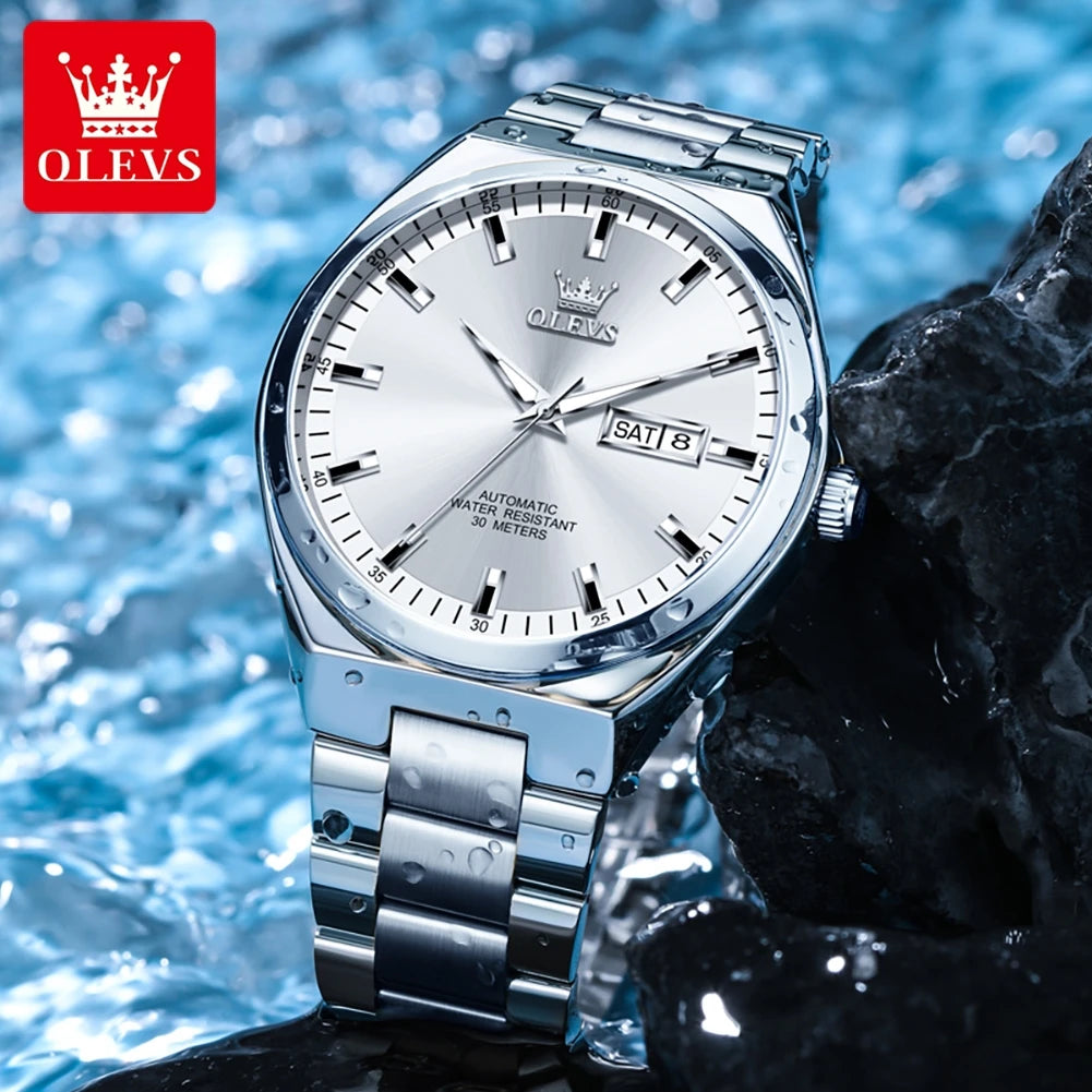 Men's Mechanical Business Watch With Luminous Date