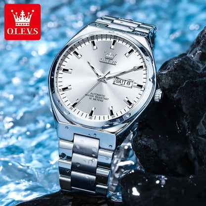 Men's Mechanical Business Watch With Luminous Date