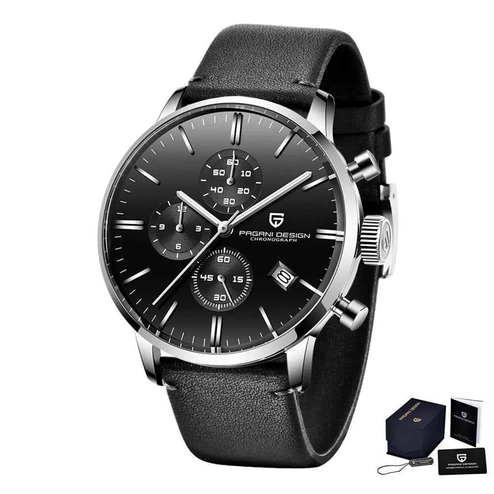 Men's Chronograph Quartz Watch With Stainless Steel Band