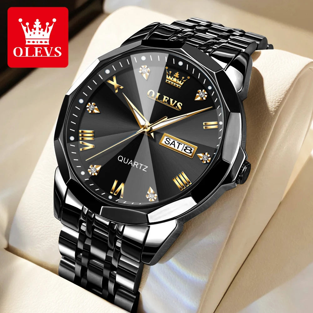 Men’s Luxury Quartz Watch With Date & Week Display