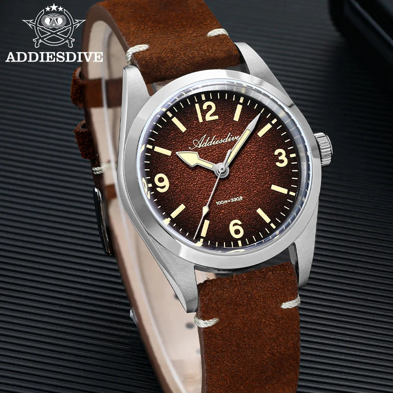 36mm Men’s Quartz Dive Watch Sapphire 100m Steel
