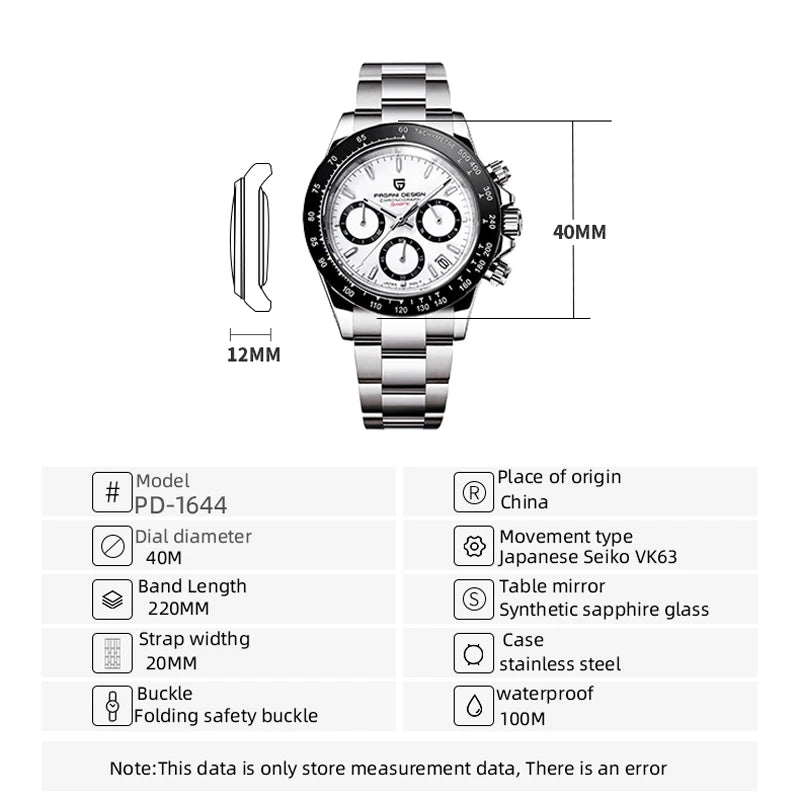 Men’s Chronograph Quartz Watch Sapphire Crystal 10 Bar