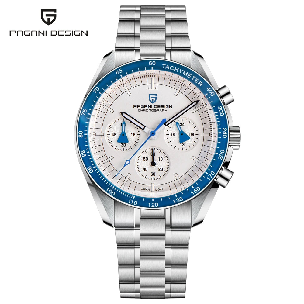 Men’s Luxury Chronograph Watch Quartz Moonphase Style