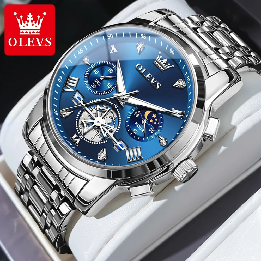 Men’s Chronograph Dress Watch With Moon Phase Display