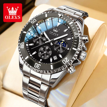 Men’s Luxury Moon Phase Chronograph Quartz Watch