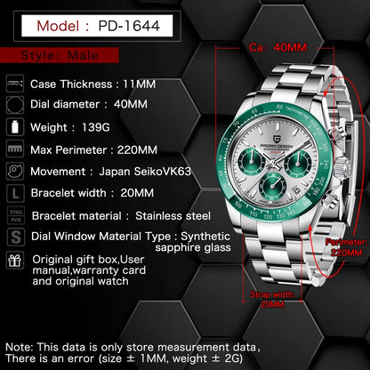 Men’s Stainless Steel Chronograph Watch With Sapphire