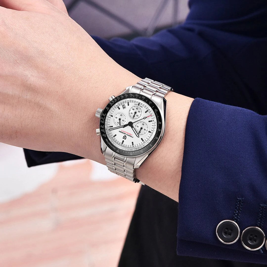 Men’s Chronograph Quartz Watch Sapphire 100M Waterproof