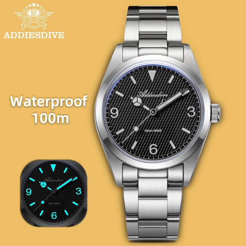 Men’s Luxury Quartz Watch Bubble Crystal 100m Luminous