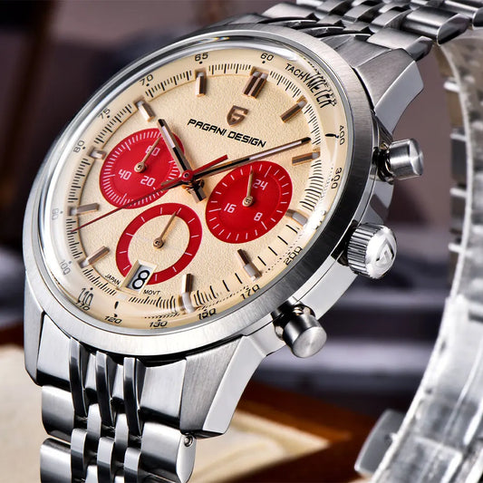 Men’s Quartz Chronograph Watch Stainless Steel 10 Bar