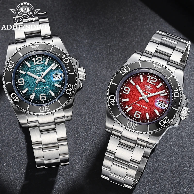 41mm Stainless Steel Dive Watch Quartz 200m Luminous