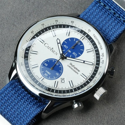 Men’s Canvas Chronograph Watch Quartz Luminous 5 Bar