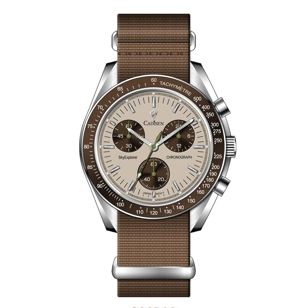 Men’s Chronograph Quartz Watch Sapphire AR Crystal