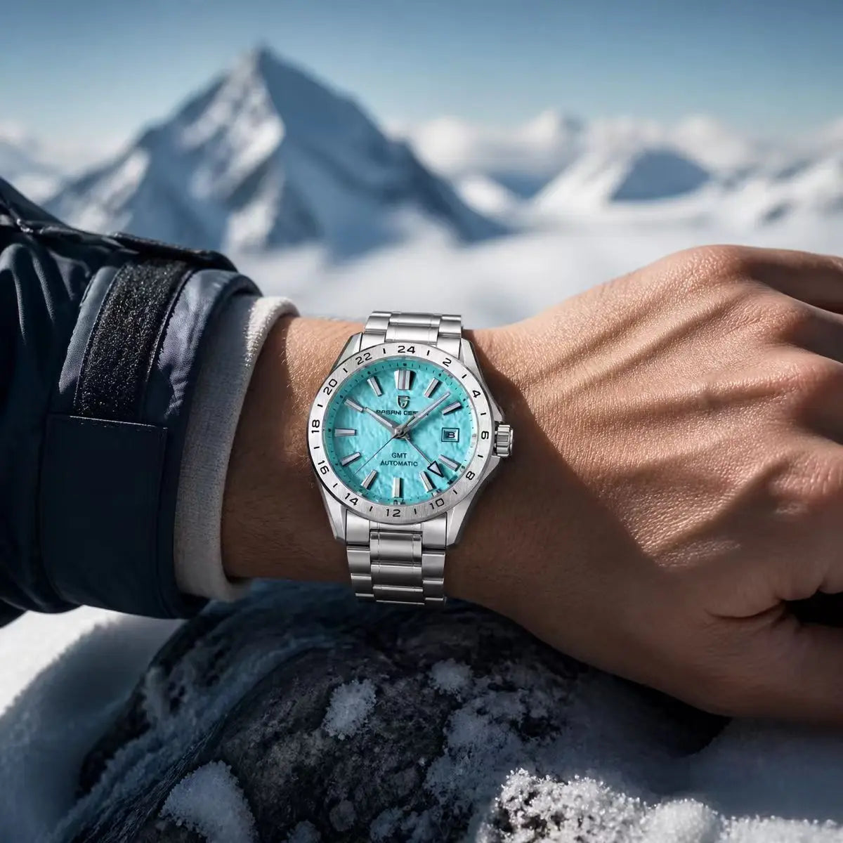 Men's GMT Automatic Watch Stainless Steel 100m Sapphire