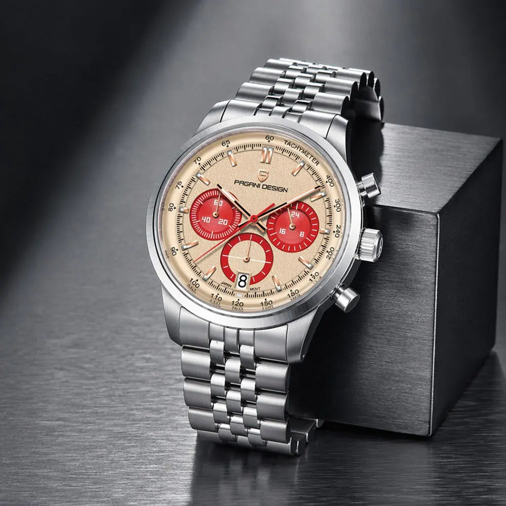 Men’s Quartz Chronograph Watch Stainless Steel 10 Bar