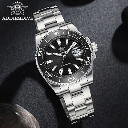 Men's 41mm Diver Quartz Watch 200m Waterproof Luminous