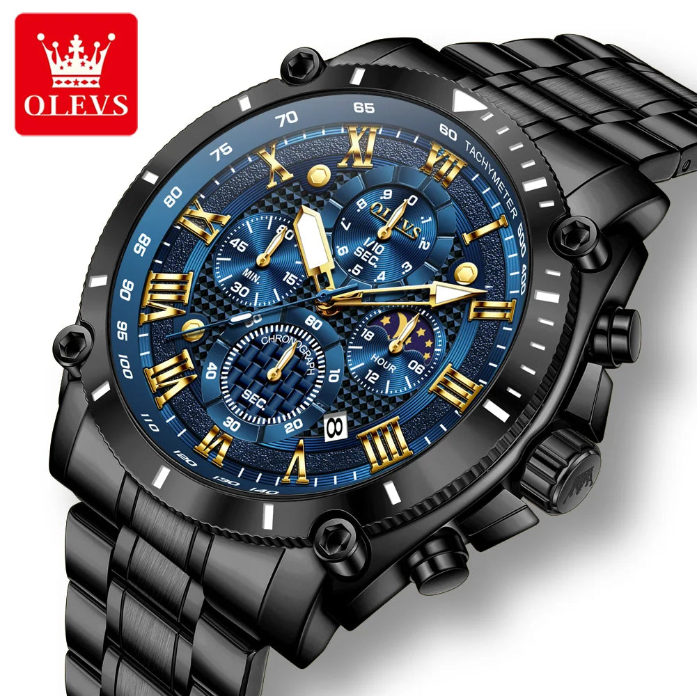 Men’s Stainless Steel Chronograph Watch – Waterproof