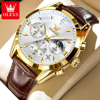 Men’s Chronograph Dress Watch With Moon Phase Display