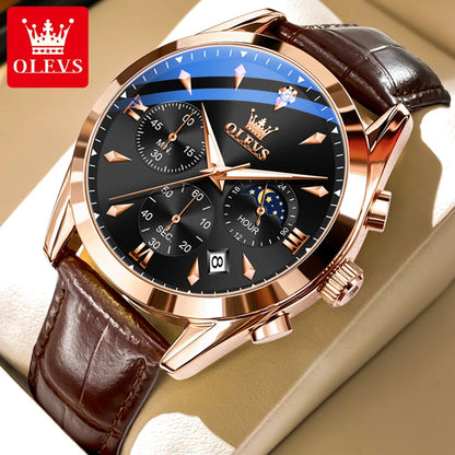 Men’s Chronograph Dress Watch With Moon Phase Display