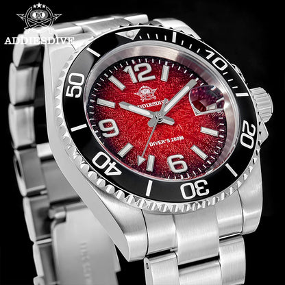 41mm Stainless Steel Dive Watch Quartz 200m Luminous