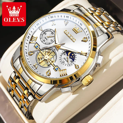 Men’s Chronograph Dress Watch With Moon Phase Display