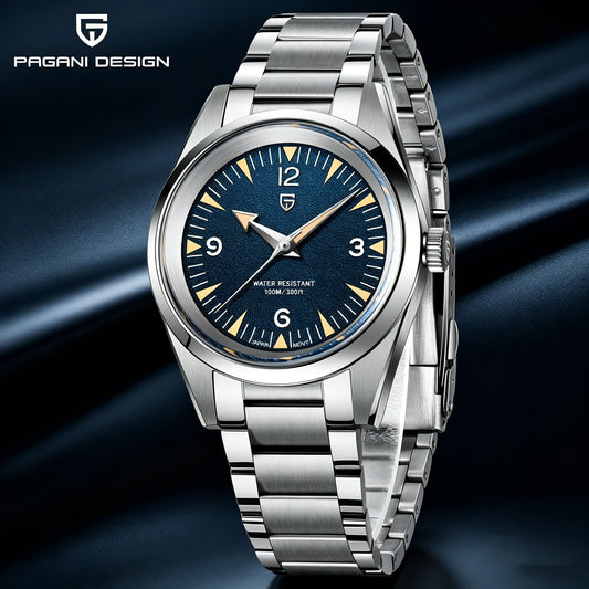 Men’s 38 mm Dress Quartz Watch Sapphire Stainless Steel