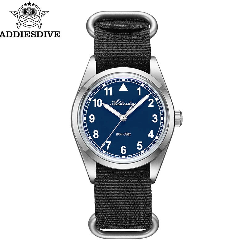 36mm Men's Quartz Dive Watch Bubble Crystal 100m Luminous