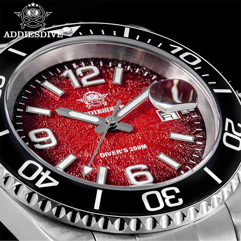 41mm Stainless Steel Dive Watch Quartz 200m Luminous