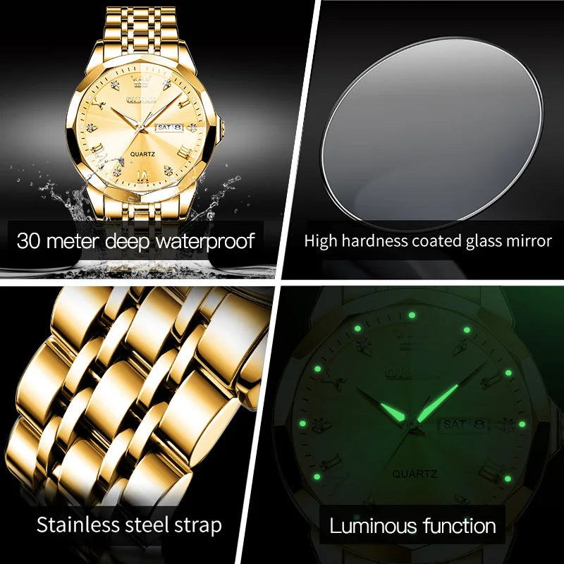 Men’s Luxury Quartz Watch With Date & Week Display