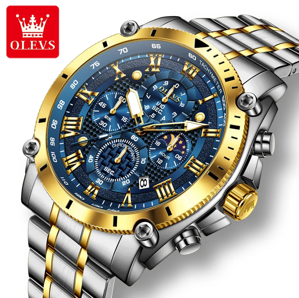 Men’s Stainless Steel Chronograph Watch – Waterproof