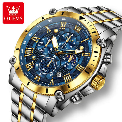Men’s Stainless Steel Chronograph Watch – Waterproof