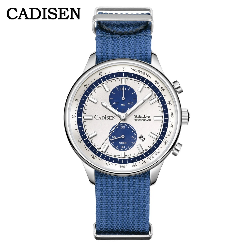 Men’s Canvas Chronograph Watch Quartz Luminous 5 Bar