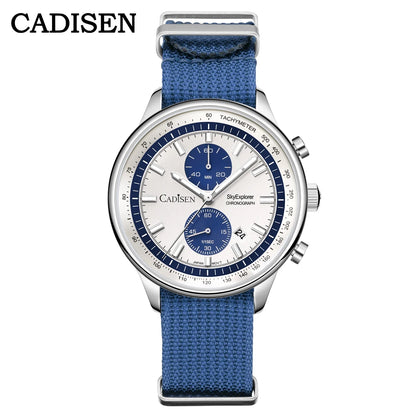 Men’s Canvas Chronograph Watch Quartz Luminous 5 Bar