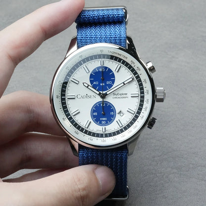 Men’s Canvas Chronograph Watch Quartz Luminous 5 Bar